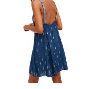 Free People Rising Sun Sequin Slip Dress Blue Size Small